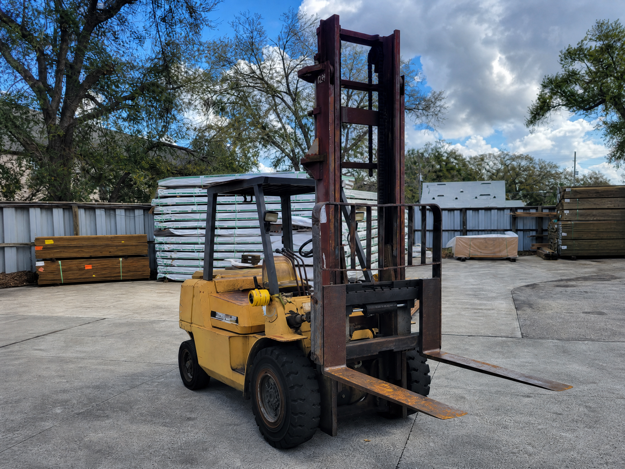 Used forklift ready for condition review